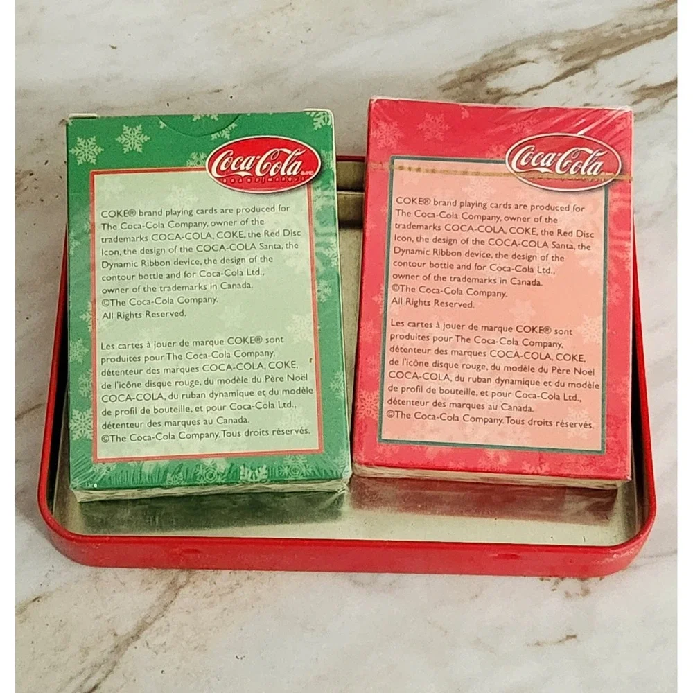 Coca-Cola Bicycle Playing Cards‎ Embossed Collectible Tin Holiday Advertising
